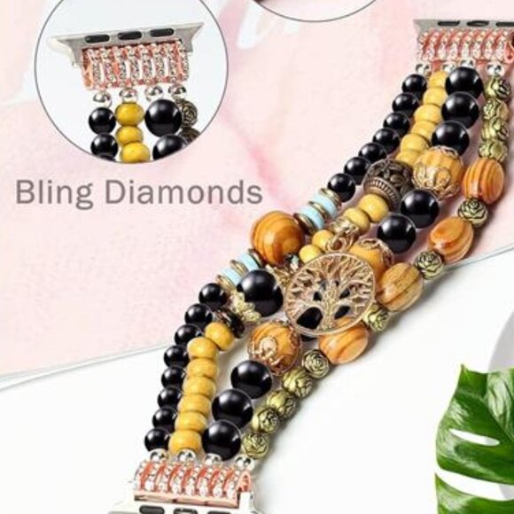 NEW Beaded Apple Watch Band with Charm - Picture 6 of 6